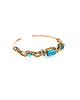 bransoletki wire wrapping Miedziana bransoleta mankietowa z apatytem 6