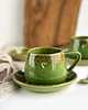 filiżanki Filiżanka ze spodkiem beczułka ręcznie robiona 250 ml - Zielona z sercem 4
