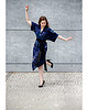 szlafroki damskie KIMONO granatowe / szlafrok / sukienka, granatowy wzór OCEAN 100% wiskoza 4