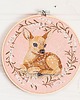 Ozdoby na ścianę Sarenka pink1, haft w tamborku 20 cm 3