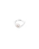 pierścionki srebrne PEARL ring / glossy silver with white pearl 2