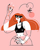 poduszki z grafiką Poduszka dekoracyjna - Redhair badass 2