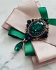 broszki Brosza  z niesamowitym szmaragdowym zielonym kryształem  NEW 2