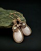 kolczyki wire wrapping Kolczyki z różowym kwarcem 2