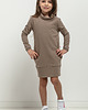 komplety damskie Komplet sukienek z kominem i kieszeniami dla mamy i córki, model 37, cappuccino 2