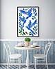 plakaty PLAKAT ptaki , abstrakcja, matisse, niebieski 1