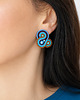 kolczyki soutache Brąz i niebieski- kolczyki sutasz 1