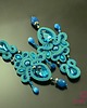 kolczyki soutache Turkusowe kandelabrowe kolczyki sutasz 2