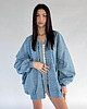 kurtki damskie Kurtka jeansowa typu bomber oversize denim light blue 1