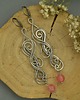 nausznice Długie, oryginalne kolczyki kwarc malinowy wire wrapping 3