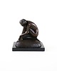 figurki i rzeźby Figura kobiety w stylu Art Deco, brązowy akt na geometrycznej podstawie 2