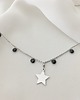 chokery Srebrny naszyjnik choker z gwiazdką i czarnymi 2