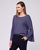 bluzki kimonowe damskie Bluzka z rękawem dzwon Tulip Look bakłażan 738 8