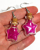 kolczyki szklane Kolczyki fiolki - amarantowe piórko, gwiazda 2