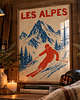 plakaty PLAKAT GÓRY narty SKI zimowy sport Alpy retro personalizacja 2