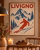 plakaty PLAKAT GÓRY narty SKI zimowy sport Alpy retro personalizacja 3