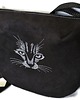 torby na ramię Czarna listonoszka torebka z kotkiem , kot haftowany haft 1