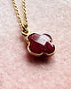 złote naszyjniki NASZYJNIK RUBIN, marokańska koniczynka,  czerwony kamień 1
