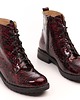 botki damskie Botki skórzane - suwak + sznurówki - kolor bordowy   (6386) 4