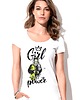t-shirt damskie Koszulka damska biała Girl power 1