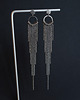 kolczyki srebrne Bardzo długie kolczyki ze stali z łańcuszkami 3