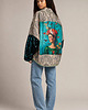 kurtki damskie Auri Lili Kurtka Asana Frida Turquoise z odwracalnymi cekinami one size S 1