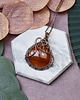 wisiory Miedziany wisiorek wire wrapping z karneolem #451 2