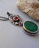 srebrne naszyjniki -szmaragd i granat- 3