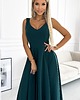 sukienki maxi damskie 246-5 CINDY długa elegancka suknia z dekoltem - ZIELONA 1