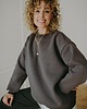 bluza bez kaptura damska Bluza  basic oversize  klasyczna  szara 1
