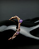 bransoletki wire wrapping Miedziana bransoleta mankietowa z ametystem 6
