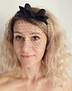 fascynatory Fascynator  czarny elegancki  kokarda z woalką halloween 1