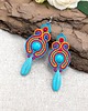kolczyki soutache Etno kolczyki sutasz z howlitami kolorowe barwne wiosenne 2