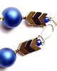 kolczyki szklane Hematytowe szewrony urocze długie modne kolczyki w stylu boho handmade 6