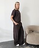 komplety damskie Chiara oversizowy komplet bezrękawnik i spodnie wide leg Chocolate 4