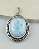 wisiory Larimar retro - srebrny wisior 2