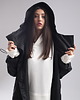 płaszcze damskie Parka Longline Hoodie Oversize czarna 1