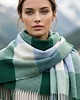 szale damskie Szalik Damski kaszmirowy w kratkę zielony niebieski kolorowy szal prezent 3