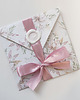 kartki scrapbooking Kartka ślubna kopertówka kwiatowa różowa 2