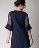 sukienki mini damskie Dark sky dres - elegancka granatowa sukienka wełna i jedwab 3