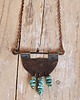 wisiory Naszyjnik z kutej, oksydowanej miedzi i turkusu /18/ handmade 1