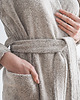 szlafroki damskie Lniany szlafrok frotte DARK NATURAL 2