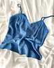 topy damskie Jedwabny top z koronką i regulowanymi ramiączkami Blue 1