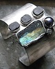 bransoletki wire wrapping Surowy labradoryt z perłą    - BRANSOLETA MANKIET - CUFF 4