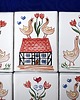 kafle i panele Zestaw 6 ręcznie malowanych kafli- domki, kurki, tulipany 2