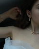 kolczyki pozłacane Kolczyki z różowego złota z kokardkami i perłami SWAROVSKI CRYSTAL 3