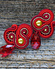 kolczyki soutache Czerwono złote kolczyki sutasz 3
