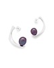 kolczyki srebrne PEARL / glossy silver earrings with dark pearl 2