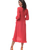 sukienki midi damskie Długa sukienka SIENNA w koralowym kolorze 1