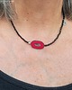 chokery Minimalistyczny naszyjnik w czarno-czerwonej tonacji z mnóstwa  koralików 2